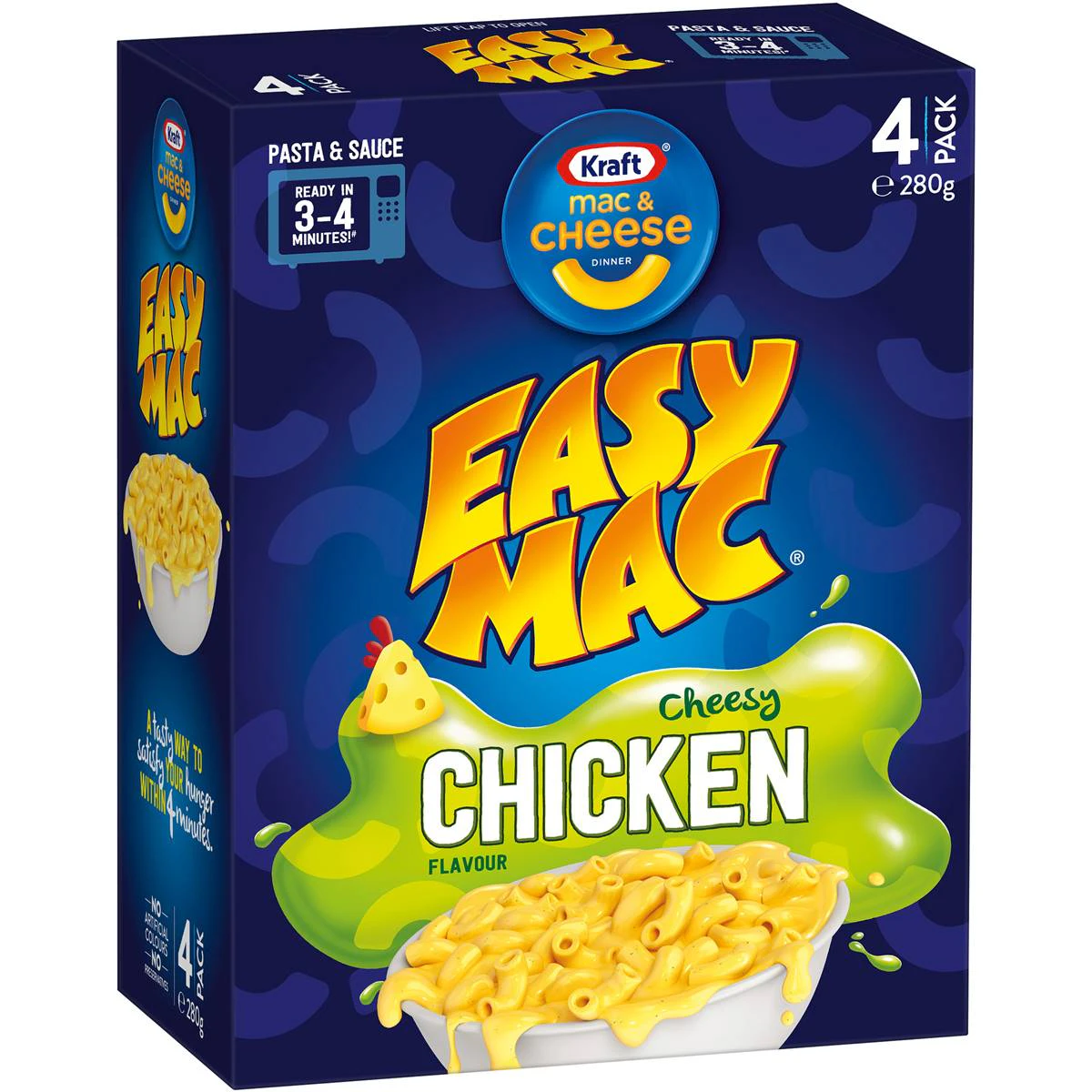 Kraft Easy Mac and Cheese Macaroni Pasta Cheesy Chicken Box 4 Pack 280g