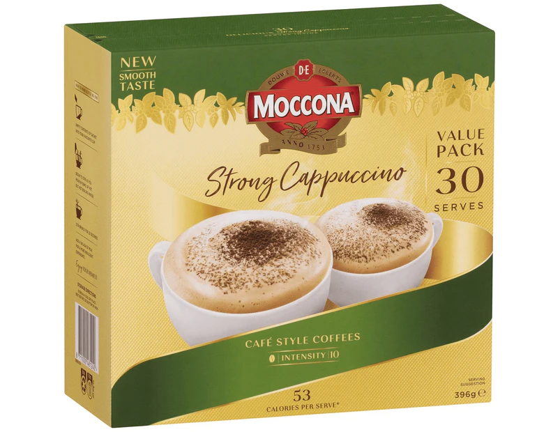 Moccona Strong Cappucinno Coffee Sachets 30 Pack