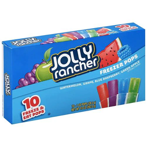 Jolly Rancher Freezer Pops Freeze Candy Pop Bars 10 Pack