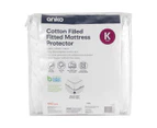 Cotton Filled Fitted Mattress Protector, King Bed  - Anko