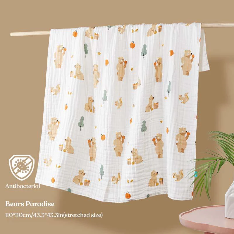 KUB - 6 Layers Super Soft Muslin Baby Towel Bear