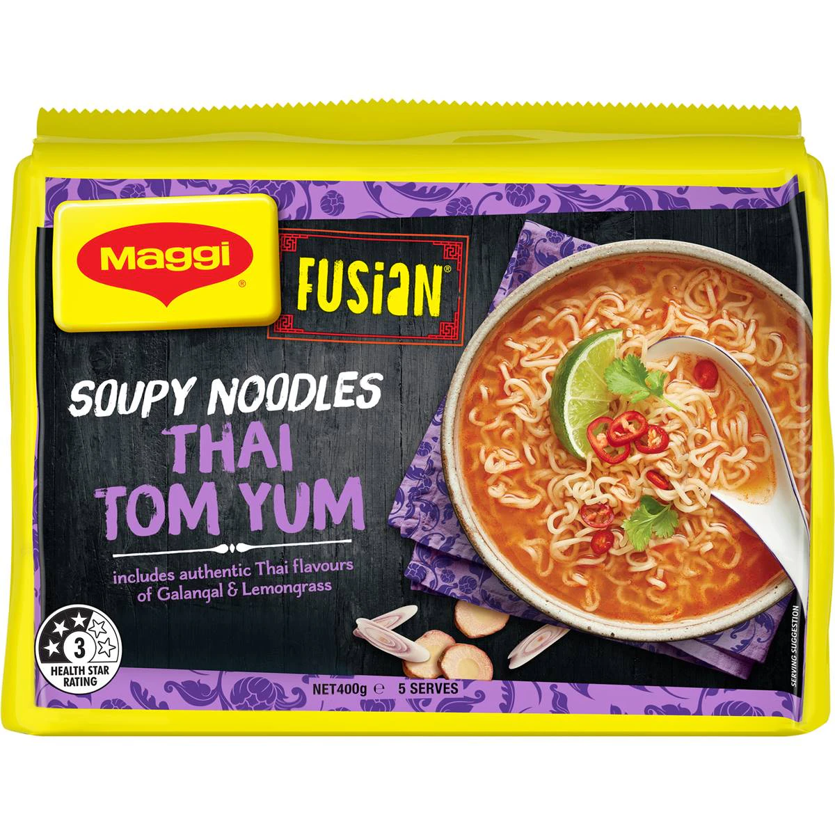 Maggi Fusion Instant Soupy Noodles Thai Tom Yum 5 Pack