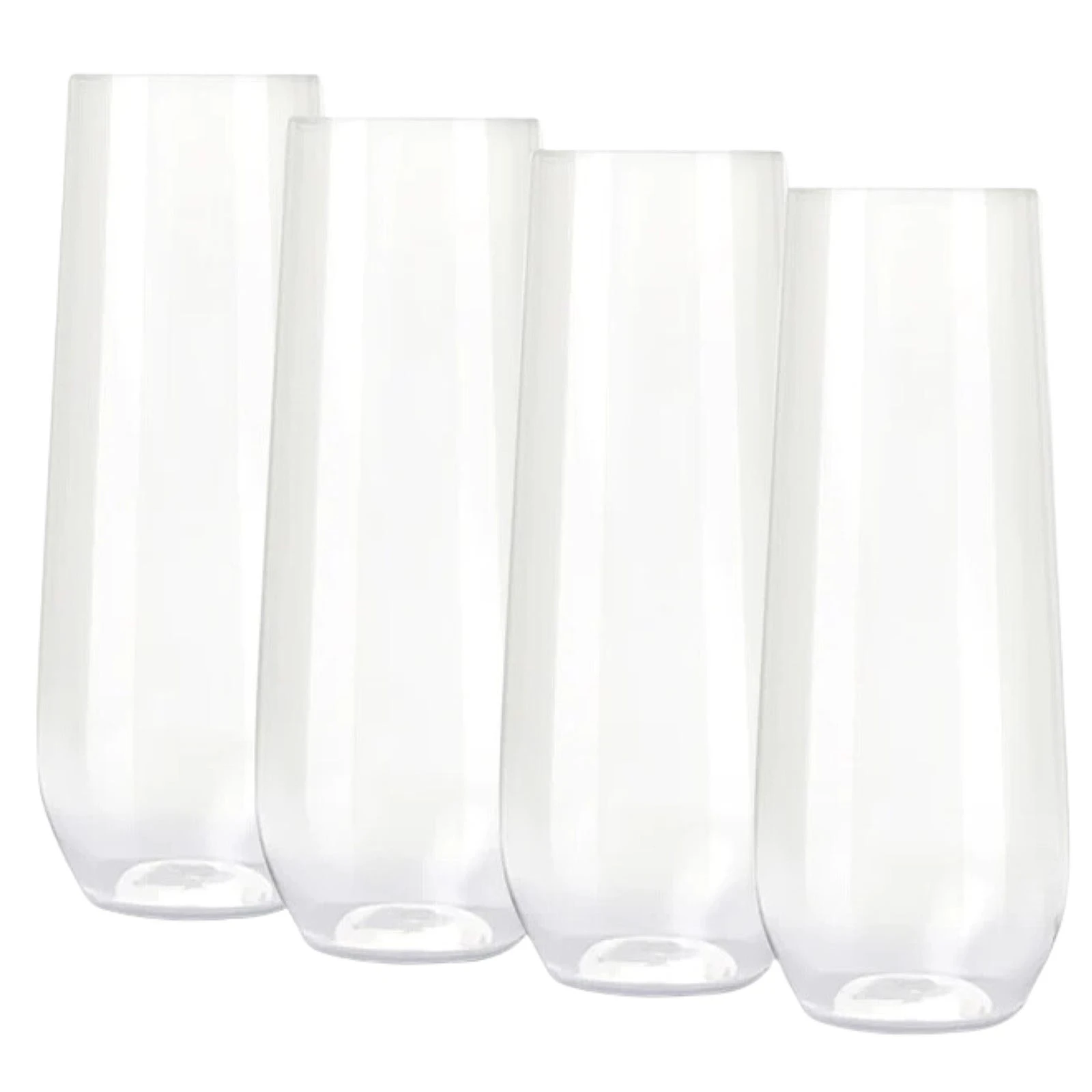 Clear Plastic Stemless Champagne Glasses 250ml (Pack of 4)