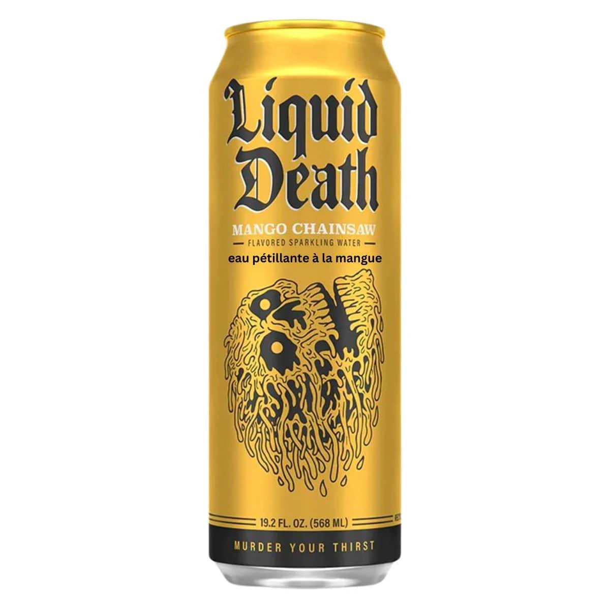 Liquid Death Mango Chainsaw Flavoured Sparkling Water Drink Can 568ml