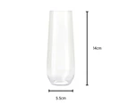 Clear Plastic Stemless Champagne Glasses 250ml (Pack of 4)