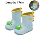 Rubber Waterproof Rain Boots with Easy On Handles Non Slip Durable Mud Boots Rain Shoes for Toddler and Kids - Blue