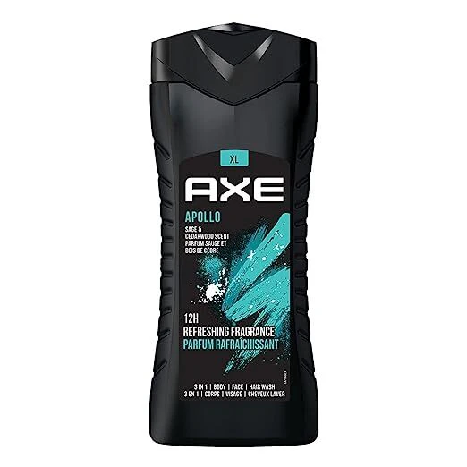 Axe XL Apollo Sage & Cedarwood 3 In 1 Body Face Hair Wash For Men 400mL