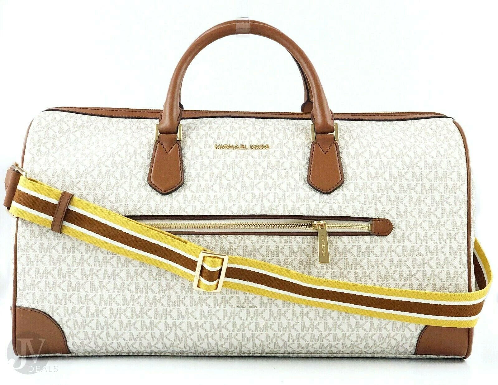 Michael Kors Extra Large Top Zip Duffle Bag (Vanilla)