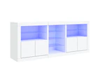 vidaXL Sideboard with LED Lights White 162x37x67 cm