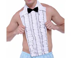 Ruffled Tuxedo Shirt Front (Dickie) with Bow Tie - Adult