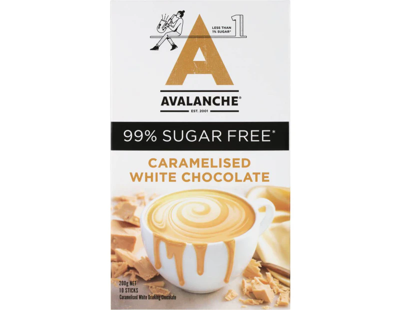 Avalanche Sugar Free Hot Caramelised White Chocolate 10 Pack