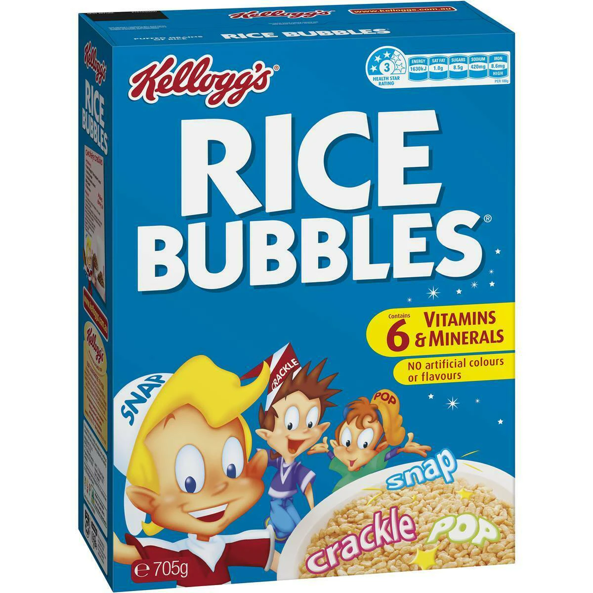 Kelloggs Rice Bubbles Cereal 705g