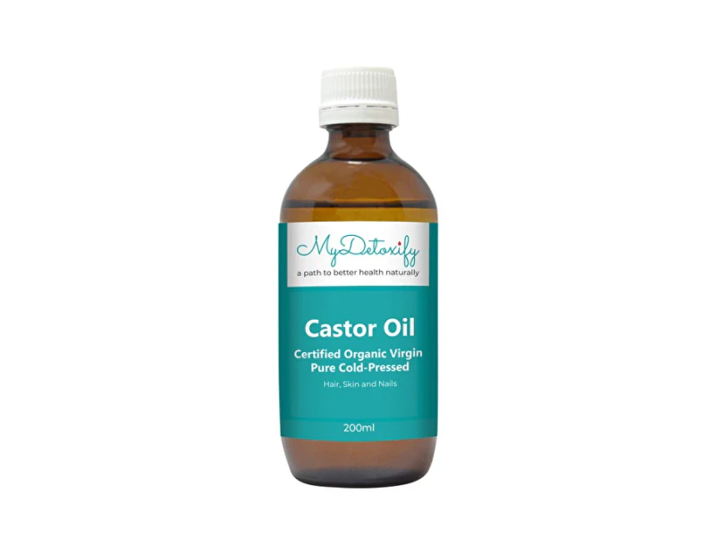 MyDetoxify Certified Organic Virgin Pure ColdPressed Castor Oil 200ml