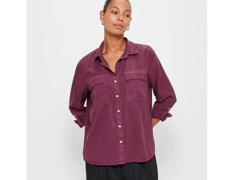 Target Washed Utility Shirt - Red