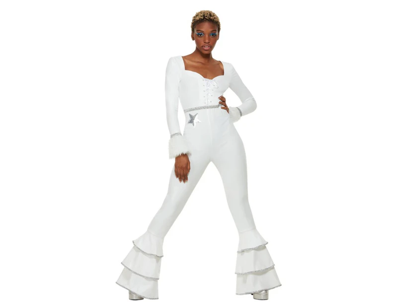 70s Glam White Deluxe Adult Costume Size: Medium - Medium