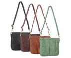 Pierre Cardin Women's Woven Leather Cross-Body Bag w/ Front Zip Pocket - Green