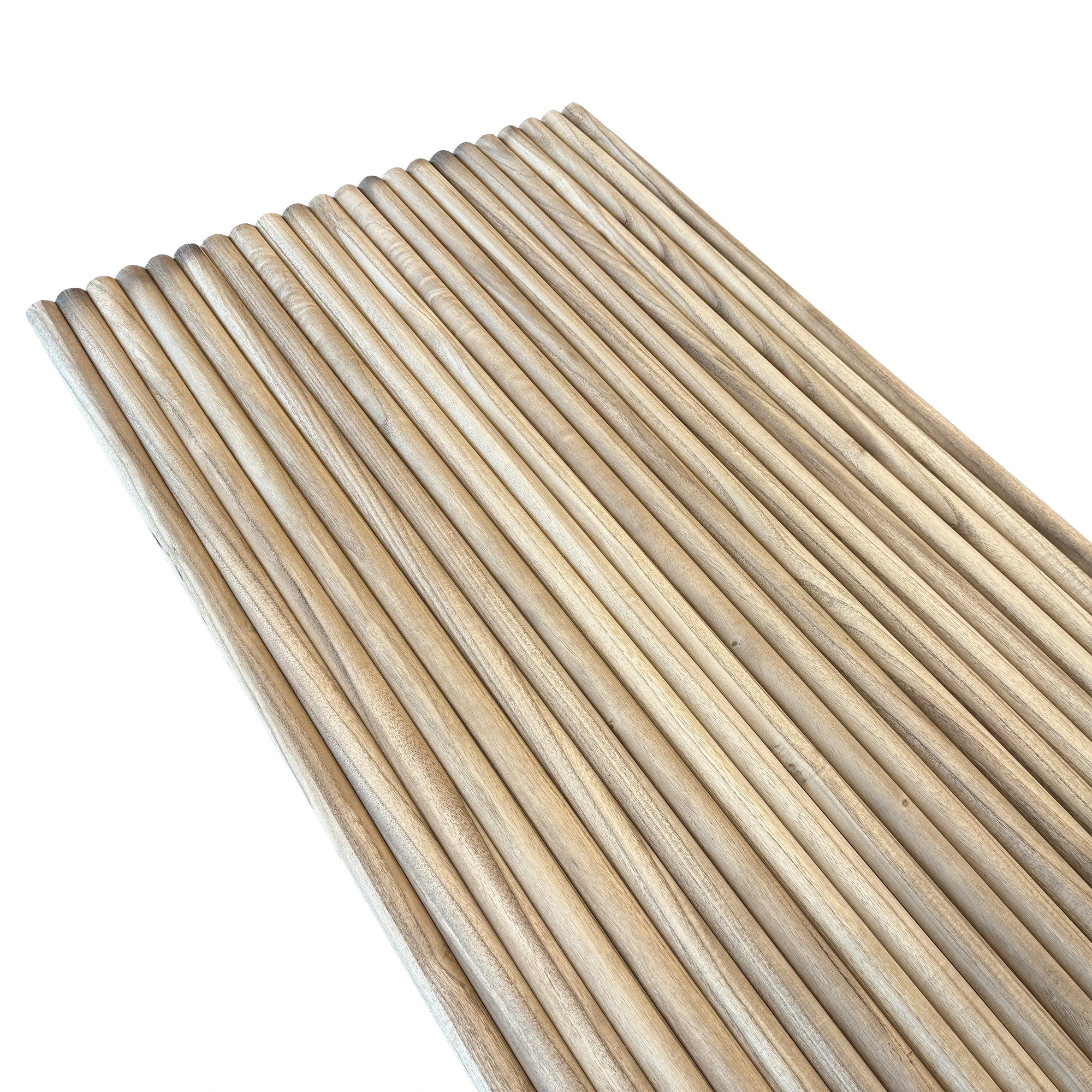 WOODFLEX Flexible Solid Paulownia Wood Slat Wall Panel -  2400mm x 595mm - Half Round