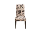 Hyper Cover Stretch Dining Chair Covers with Patterns Inked Foliage - 6 pcs