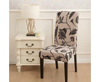 Hyper Cover Stretch Dining Chair Covers with Patterns Inked Foliage - 6 pcs