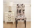 Hyper Cover Stretch Dining Chair Covers with Patterns Inked Foliage - 6 pcs