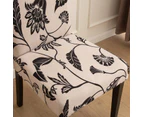 Hyper Cover Stretch Dining Chair Covers with Patterns Inked Foliage - 6 pcs