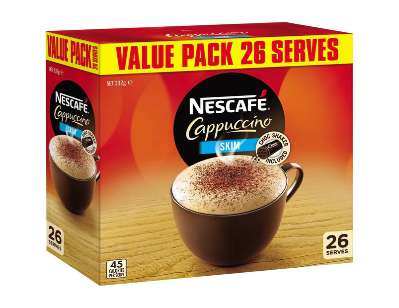 Nescafe Coffee Skim Cappuccino Sachets 26 Pack