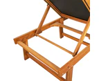 Sun Loungers 2 pcs Black Solid Wood Acacia and Textilene