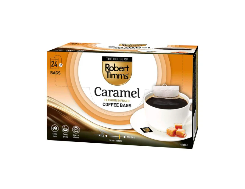 Robert Timms Caramel Flavoured Coffee Bags 24 Pack