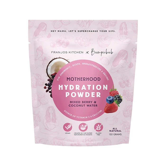 Franjos Kitchen Motherhood Hydration Powder Mixed Berry & Coconut Water 150g