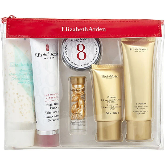 Elizabeth Arden Beautiful Journey Set: Green Tea Body Cream & 8 Hr Cream Skin Protectant 15ml/0.5oz & 8 Hr Cream Lip Protectant 12ml/0.4oz & Ceramide