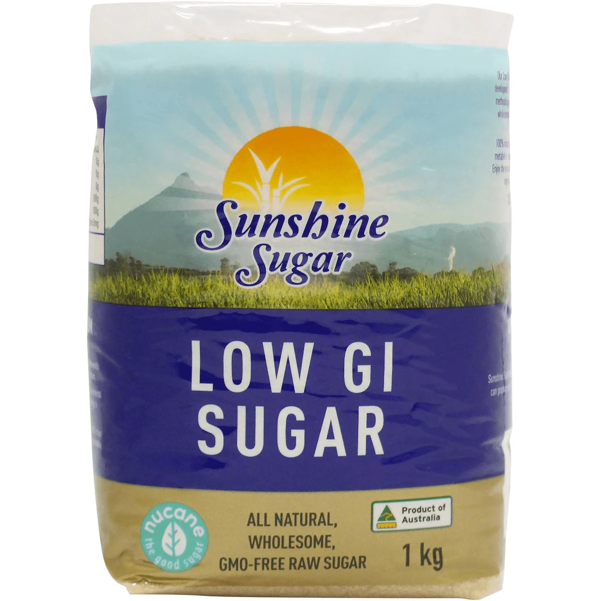 Sunshine Sugar Natural Raw Low Gi Sugar 1kg