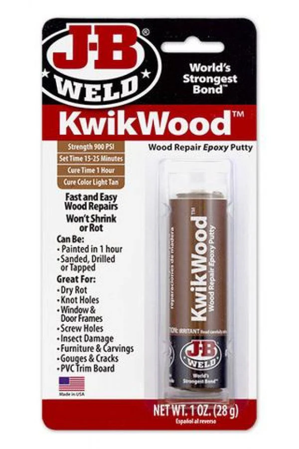 J-B Weld Kwik Wood Epoxy Putty Stick & Filler for Repair And Rebuild Wood JB 8257