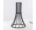 puluofuh Glass Vase Transparent Nordic Style Test Tube Bottle Wrought Iron Terrarium Flower Vase for Garden-Black Thin Waist