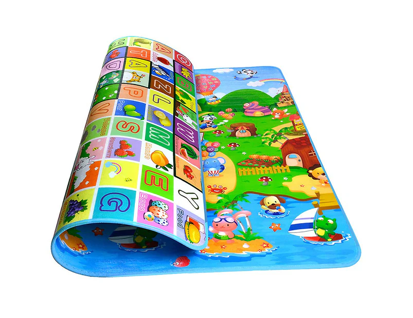 Play Mat,200 x 180cm/180 x 120cm Foldable Large Non-Slip Crawling Mat,Double Sides Playable Baby Toddler Crawl Mat,Suitable as a Crawling Mat
