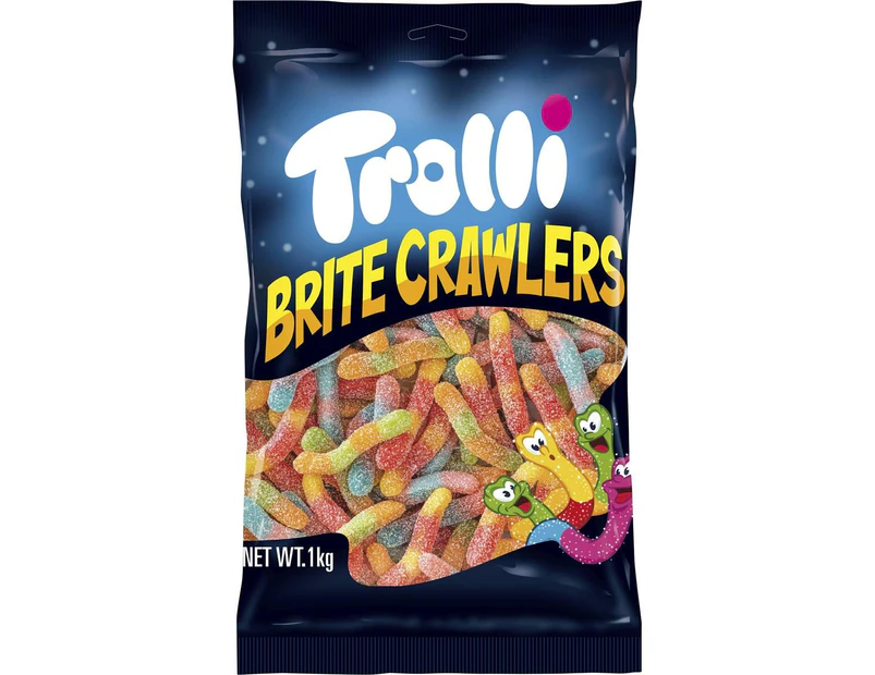 Trolli Brite Crawlers Sour Worms Candy 1kg