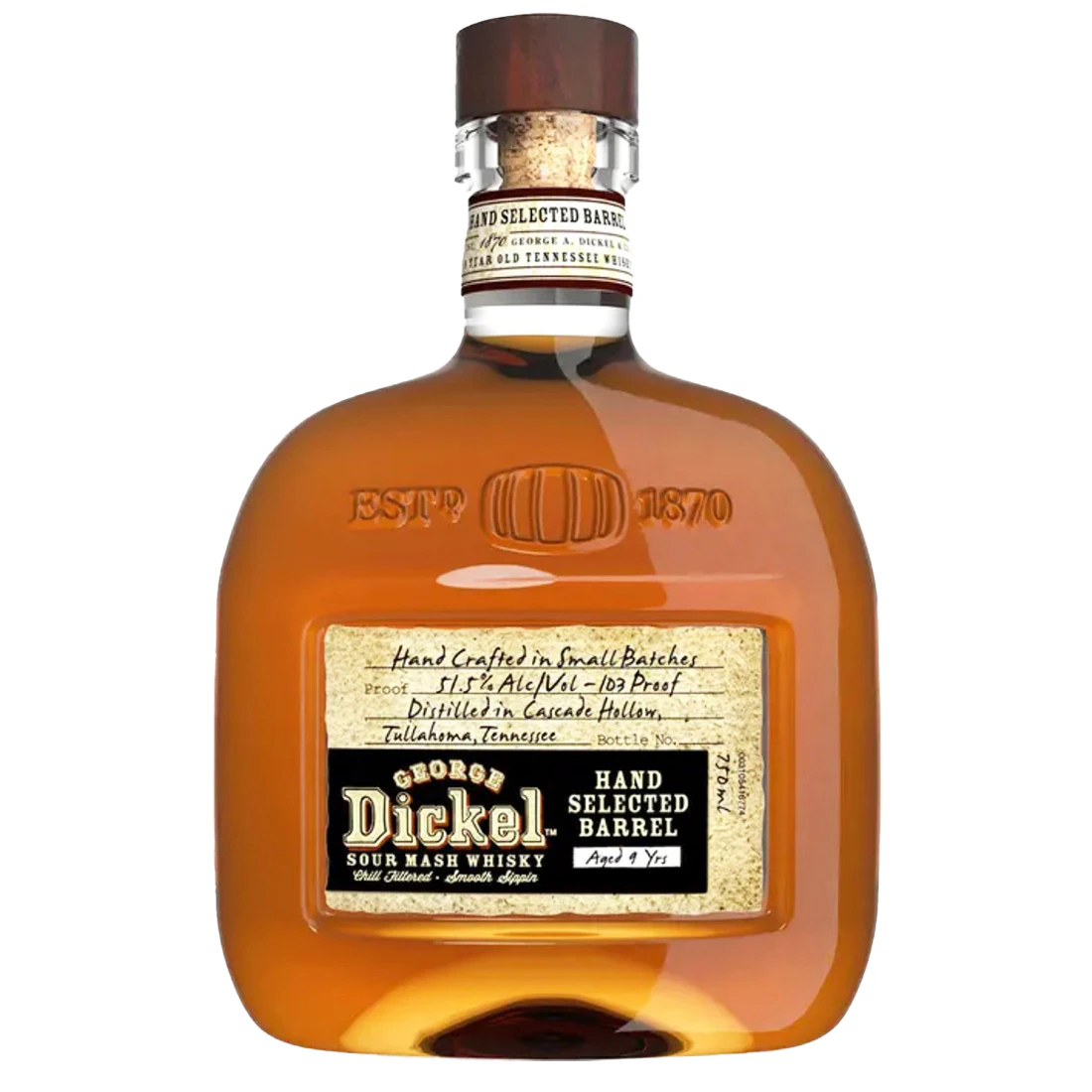 George Dickel 9 Year Old Hand Selected Barrel Sour Mash Whisky 750ml