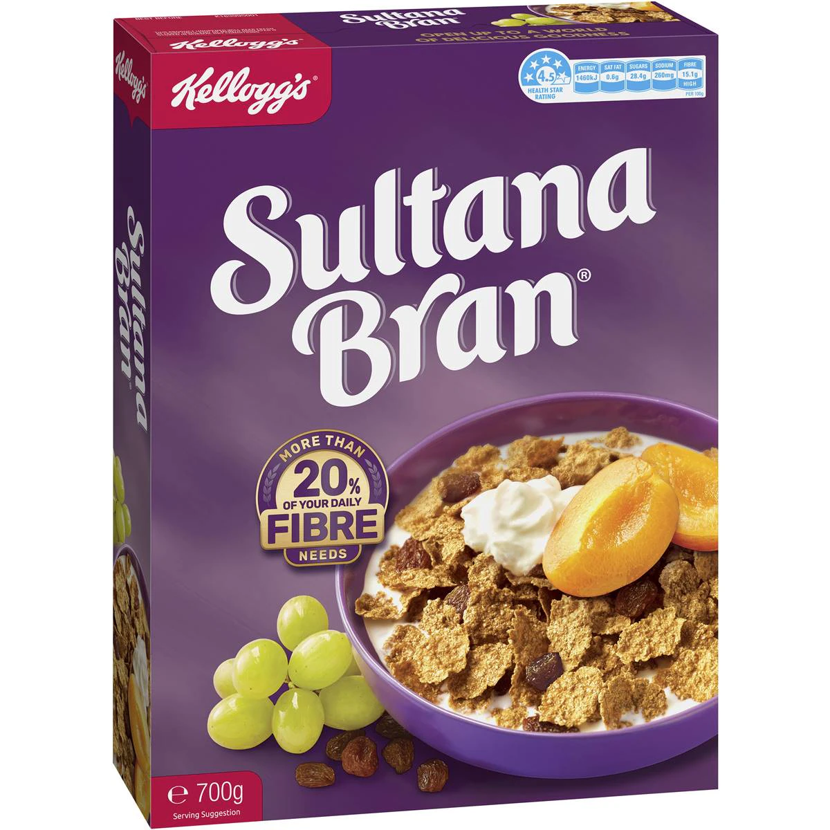 Kelloggs Saltana Bran Breakfast Cereal Family Value Pack 700g