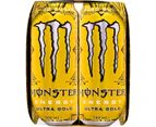 Monster Energy Zero Sugar Ultra Gold Drink Can 500ml X 4 Pack