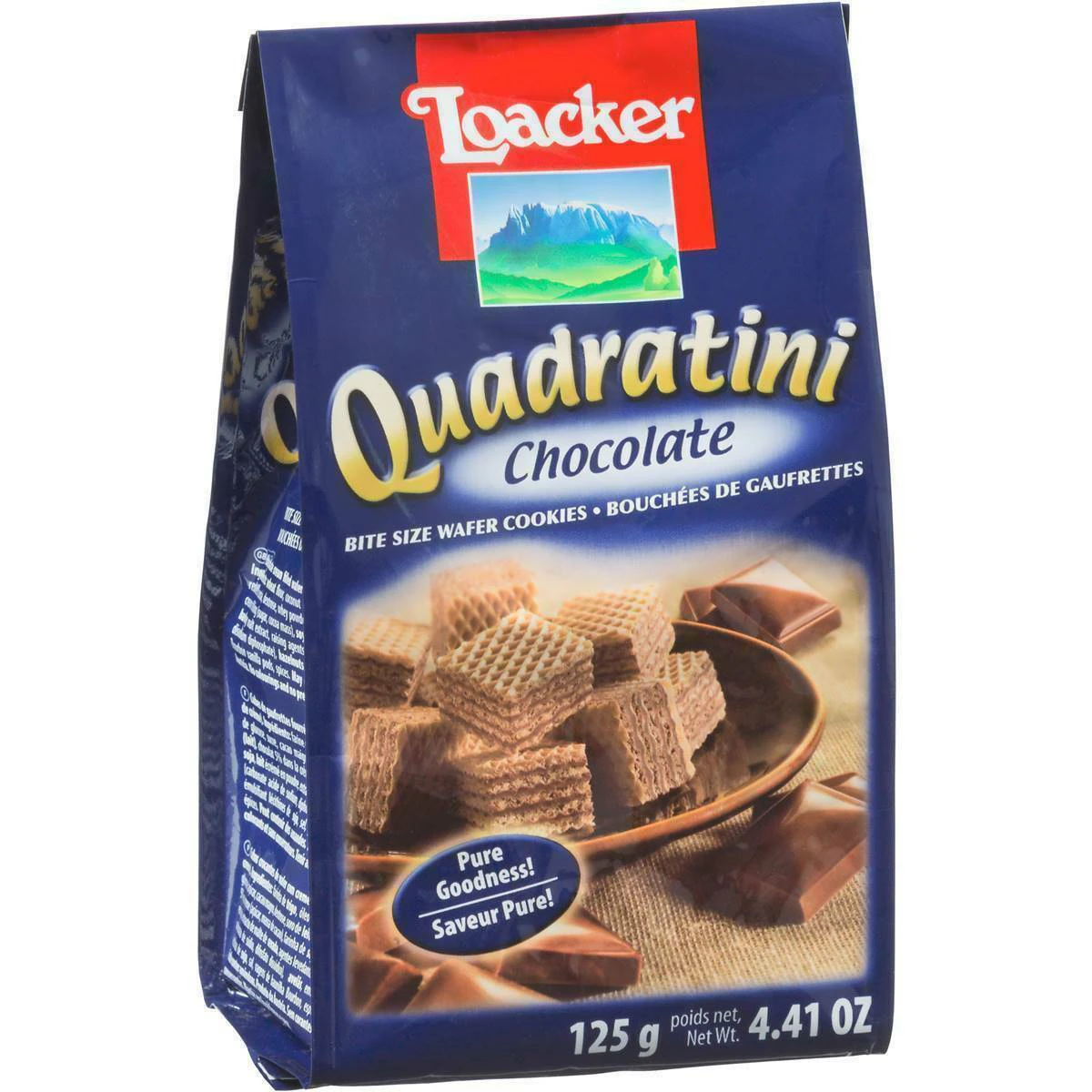 Loacker Quadratini Milk Chocolate Wafer Bite Sized Biscuits 110g