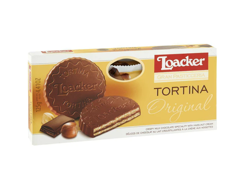 Loacker Wafers Original Hazelnut Tortina Milk Chocolate Biscuits 125g