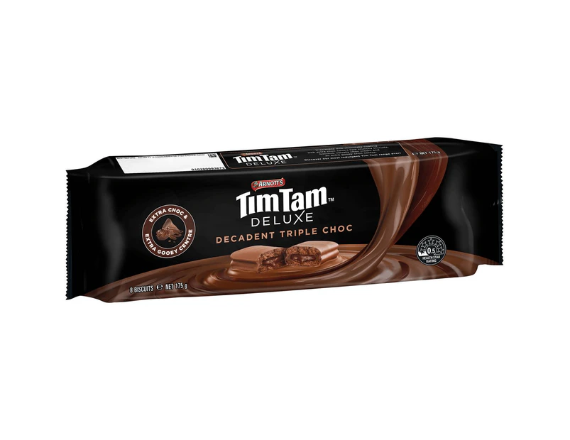 Arnotts Tim Tam Deluxe Decadent Triple Choc Chocolate Biscuits 175g