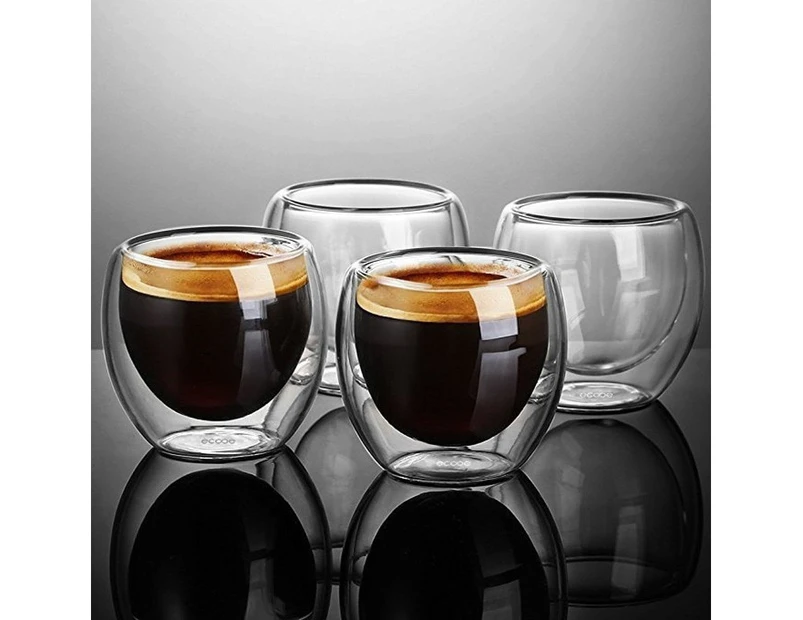 New 1/4/6Pcs Double Wall Shot Glass Double Wall Espresso Coffee Cup 80ml /250ML/350ML/450ML-1PC-350ML