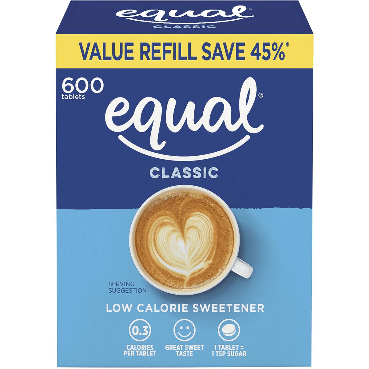 Equal Classic Low Calorie Sweetener Tablets 600 Pack