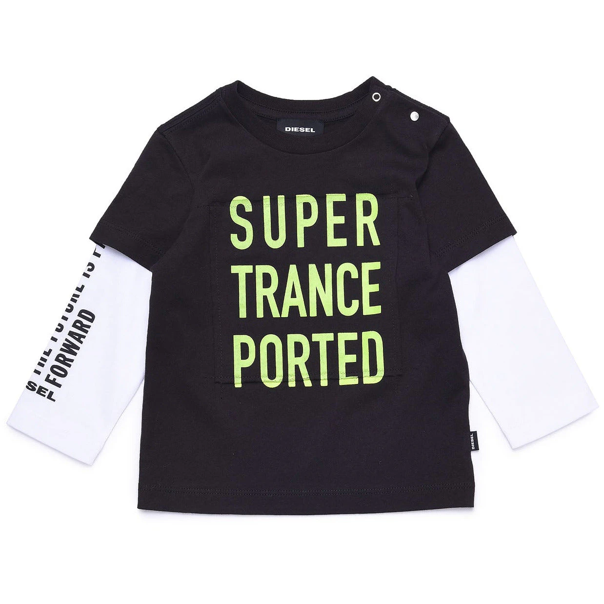 Diesel Babies Black 'Supertranceported' T-shirt