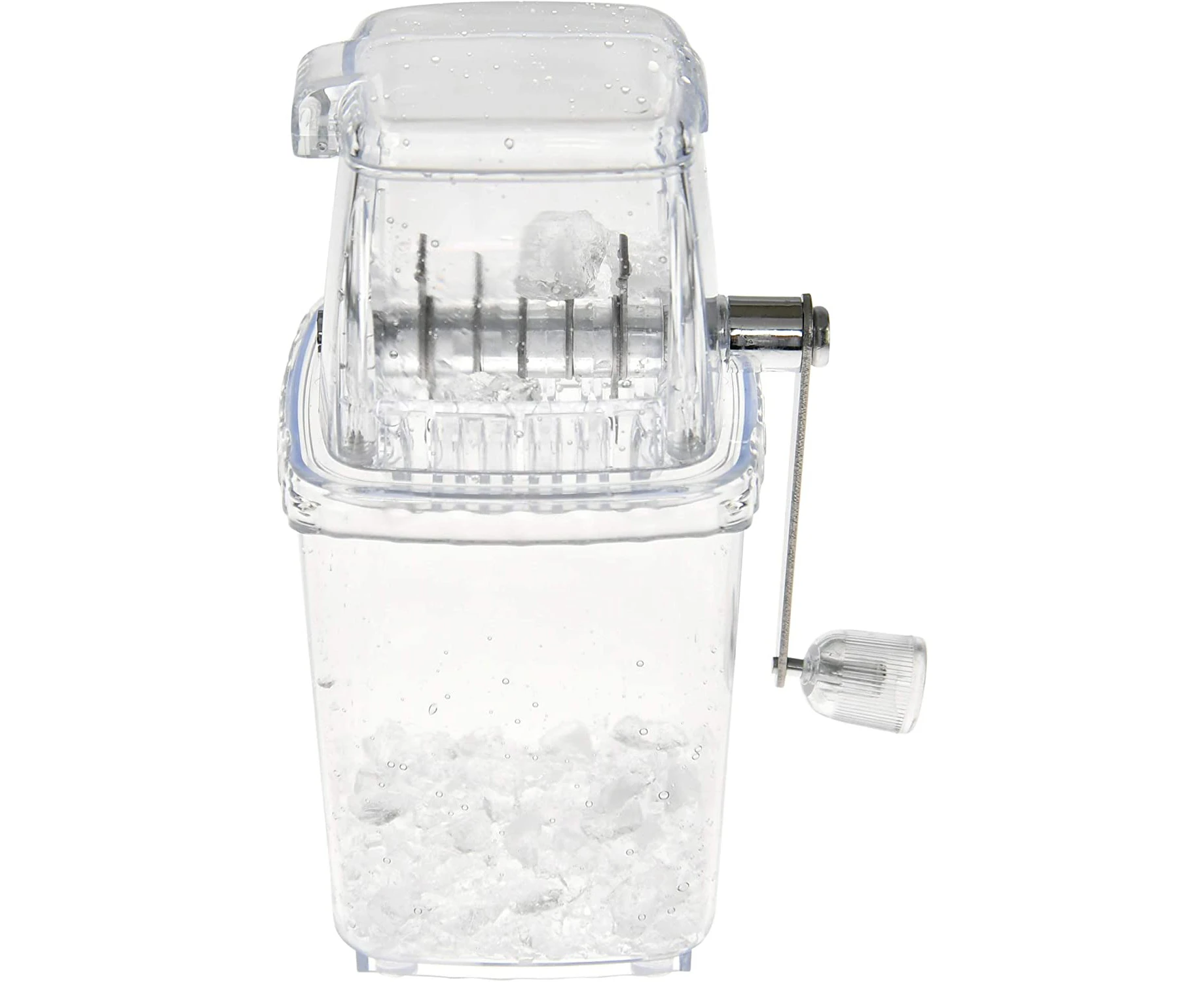 HOME-X Hand-Crank Ice Crusher, Ice-Maker Machine, Clear Ice Crusher for Home Use 9 1/2" L x 5" W