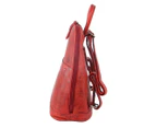 Milleni Genuine Italian Leather Soft Leather Backpack Travel Bag - Red