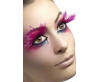 Dramatic Pink Feather Womens Large False Costume Eyelashes