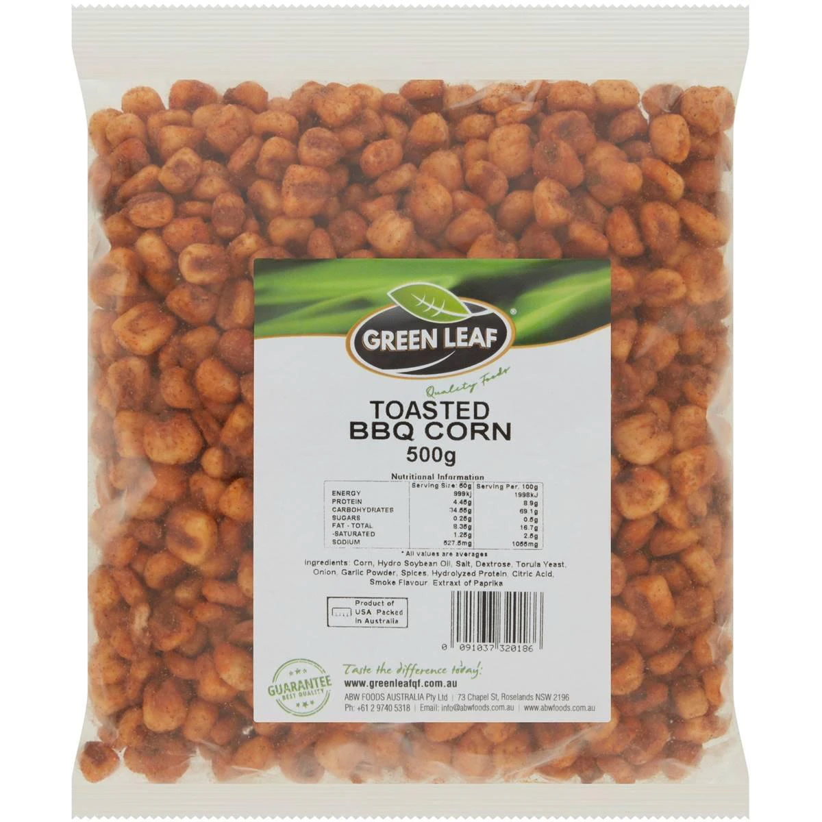 Green Leaf Toasted BBQ Corn Kernels 500g