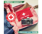 [4PK] 1st Care Red First Aid Storage Bag With Zipper, Survival Kit Is Perfect For Traveling, Storage Medicine Organizer For Emergency At Home, Office, Car,