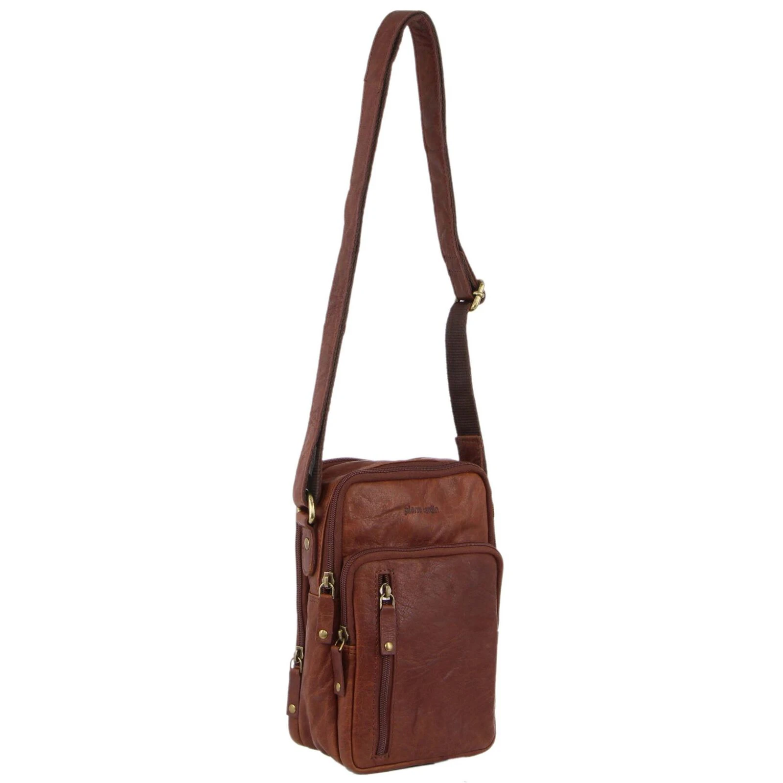 Pierre Cardin Leather Cross Body Bag - Chestnut